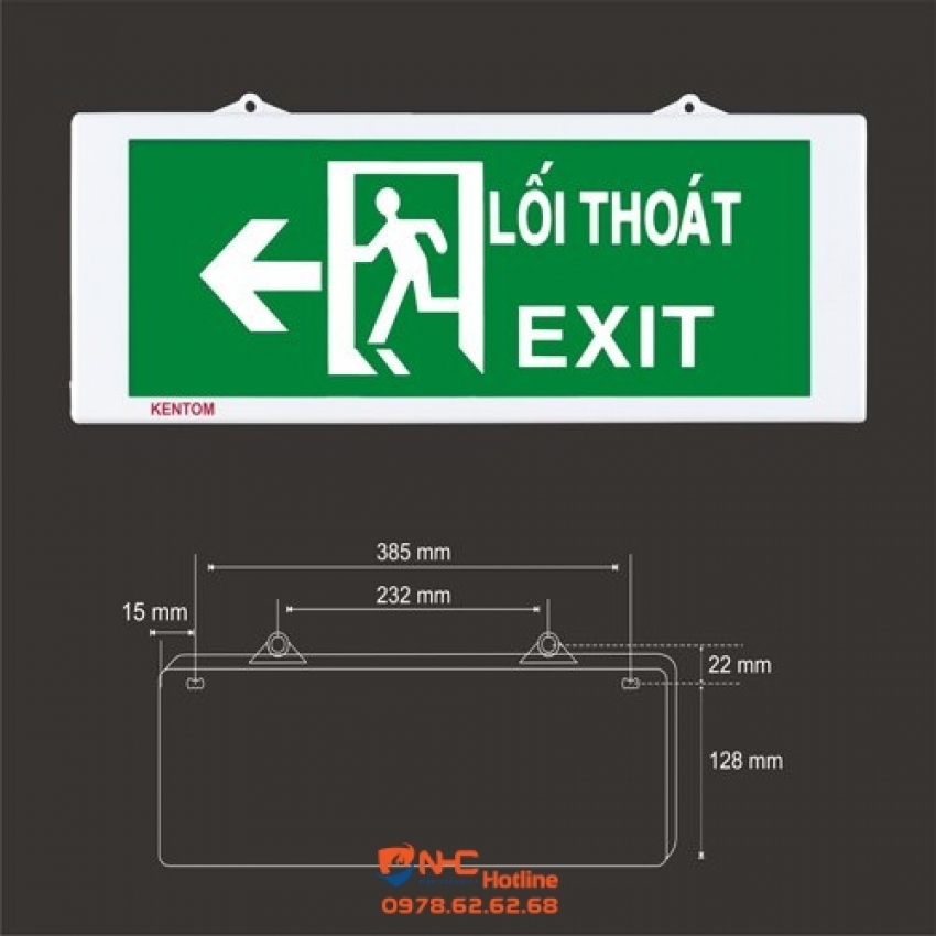 Đèn Exit Kentom KT-620 ( 2 mặt )